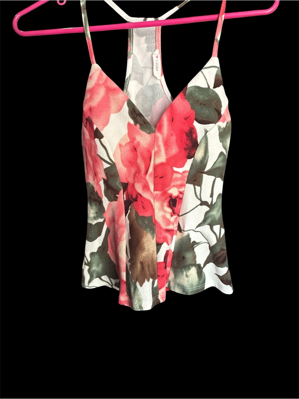 i.JOAH Pink Rose Floral Racerback Cami Top women’s size small